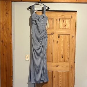 Azazie Slate Blue Maxi Dress